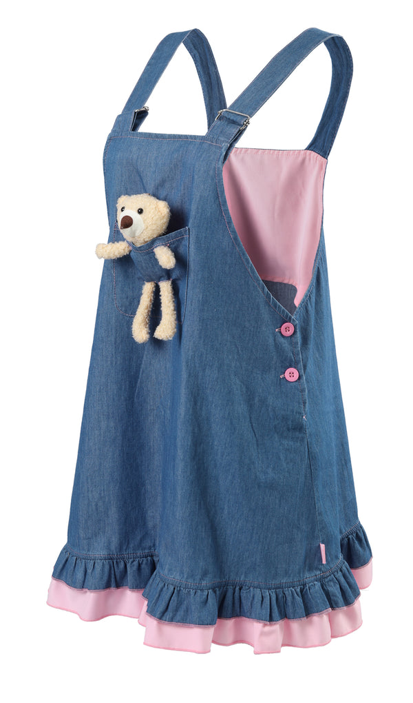 Bear baby overall dress-Blue