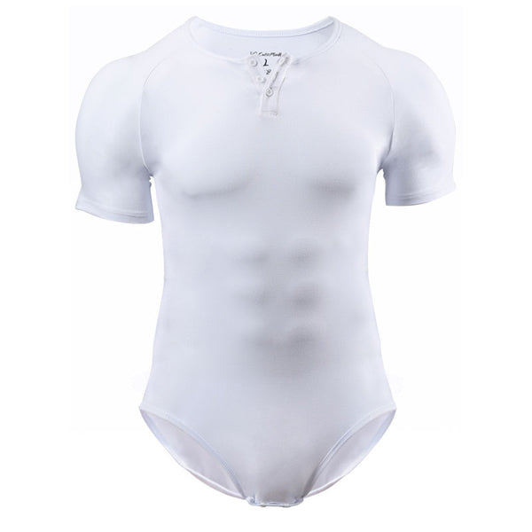 Basic slimming onesie for men-white