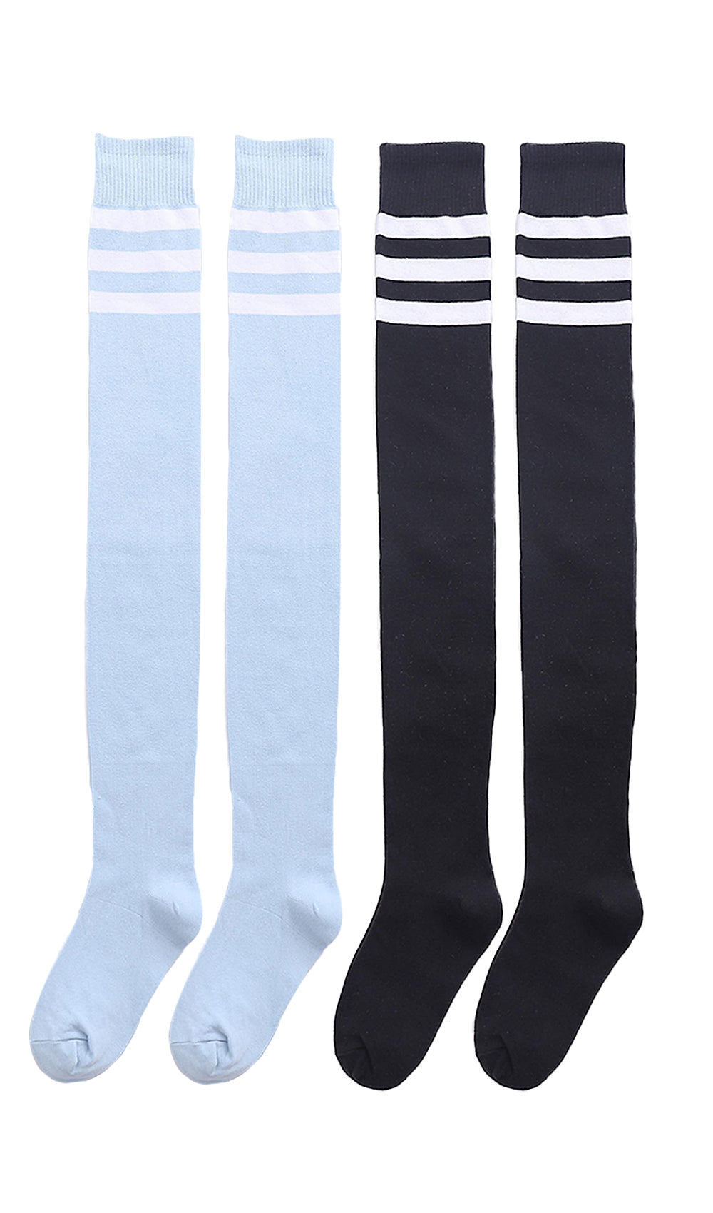 White Stripe Athletic Knee-High Socks