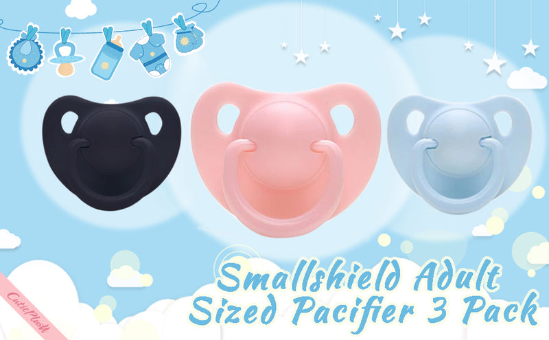 Adult Mini Pacifier 3 pack-Black,Blue,Pink