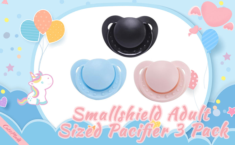 Adult Mini Pacifier 3 pack-Black,Pink,Blue