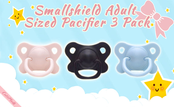 Adult Cutie Mini Pacifier 3 pack-Black,Pink,Blue