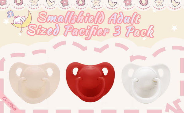 Adult Mini Pacifier 3 pack-Red,White,Beige