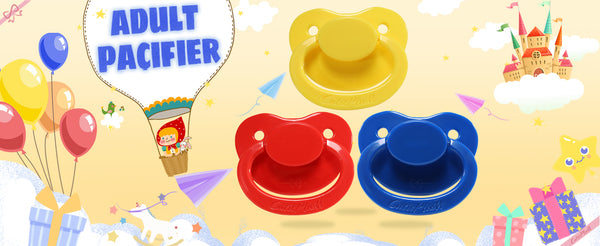 AAdult Cutie Pacifier 3 pack-Yellow,Red,Navy