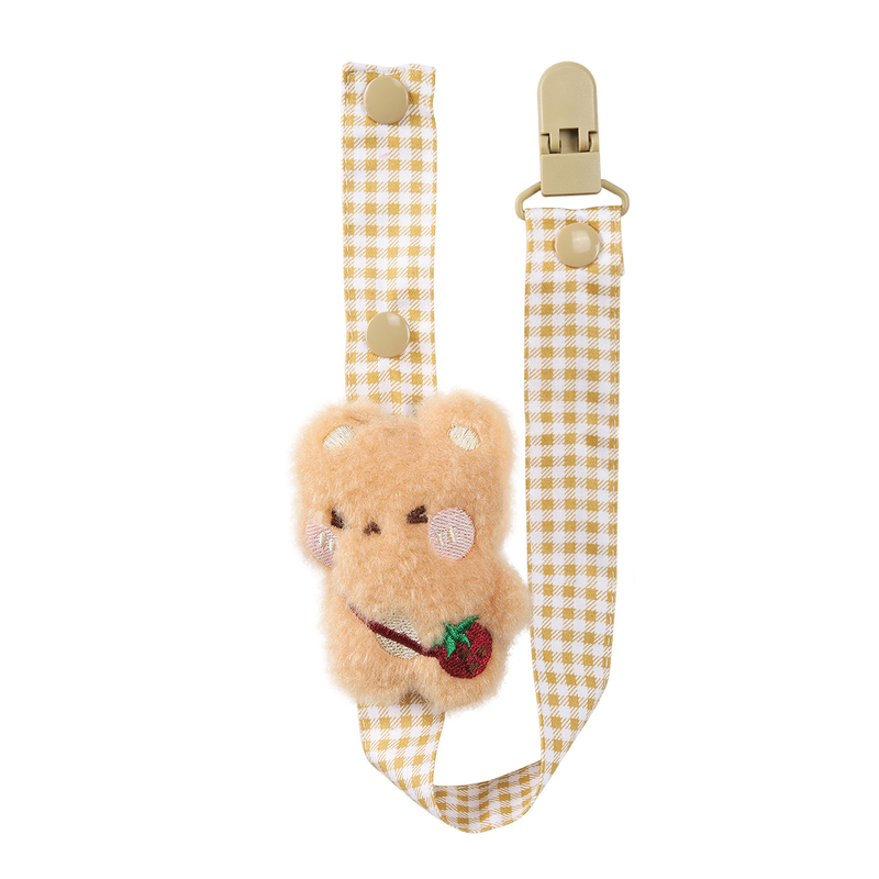 Happy Bear Pacifier Clip - Tangerine