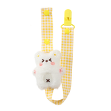 Happy Bear Pacifier Clip - White