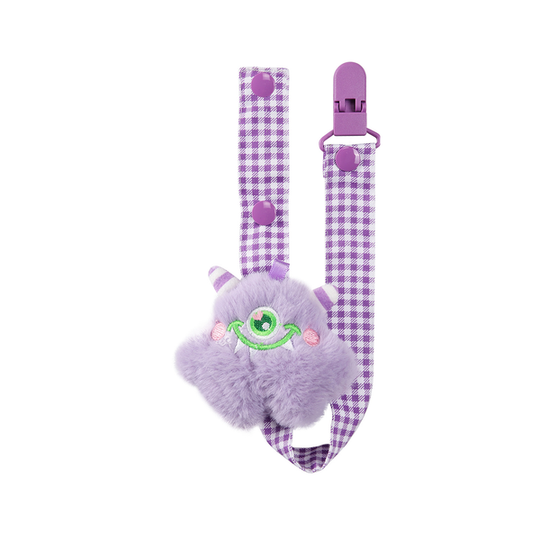 Baby Monster Pacifier Clip - Purple