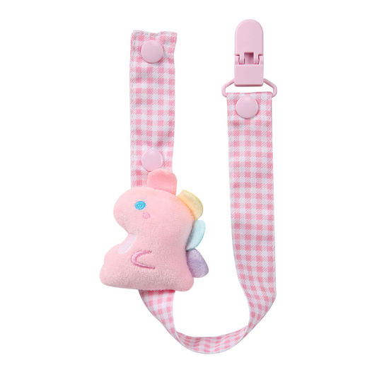 Baby Dinosaur Pacifier Clip - Pink