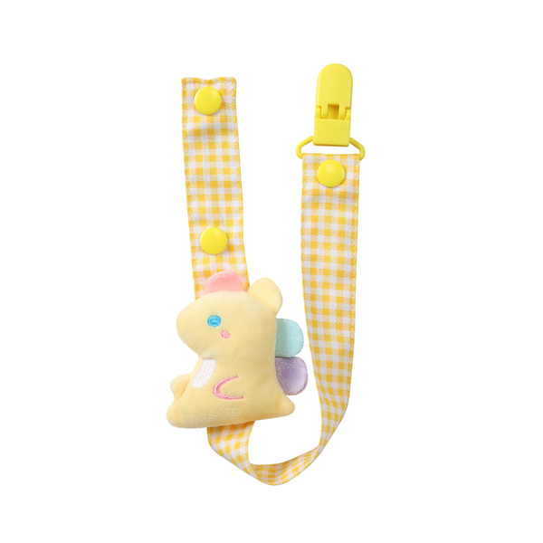 Baby Dinosaur Pacifier Clip - Yellow