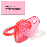 1pc Adult Pacifier Crystal Pink + 1 Extra Clear Nipple