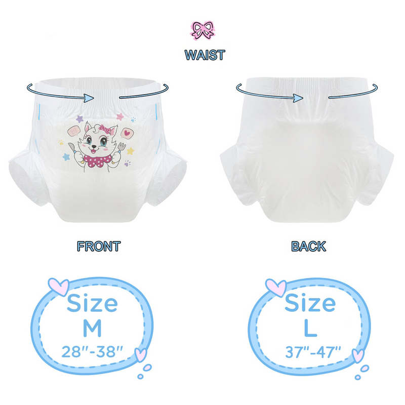 Kitty Dinner Time-White Diaper-3 Pcs