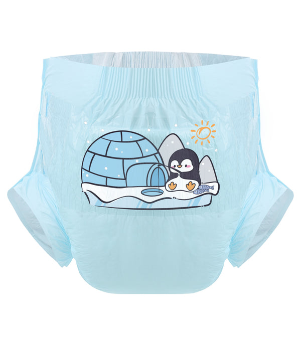 Penguin fishing-Blue Diaper-3pcs