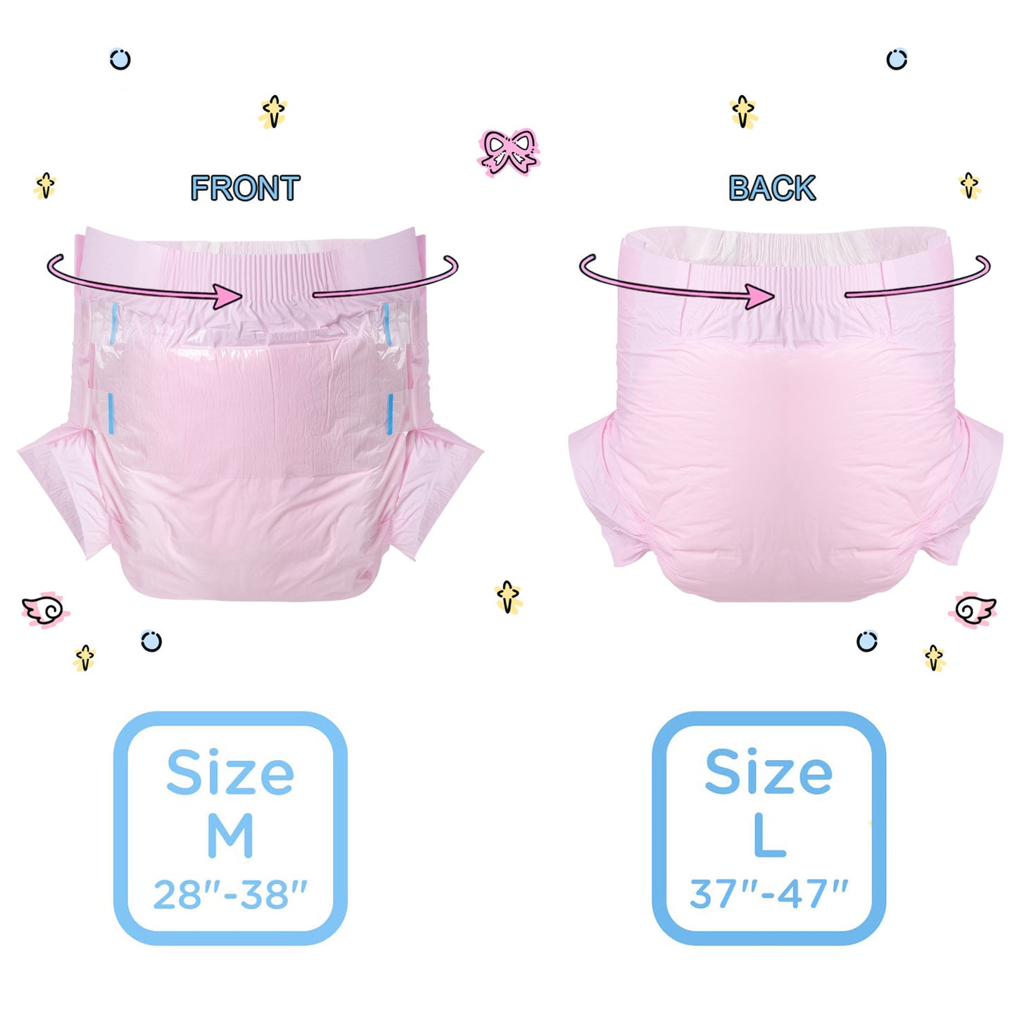 Adult Diaper-ABD Blue+Pink