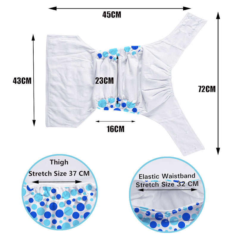 CutiePlusU Adult Cloth Diaper- Blue Dot