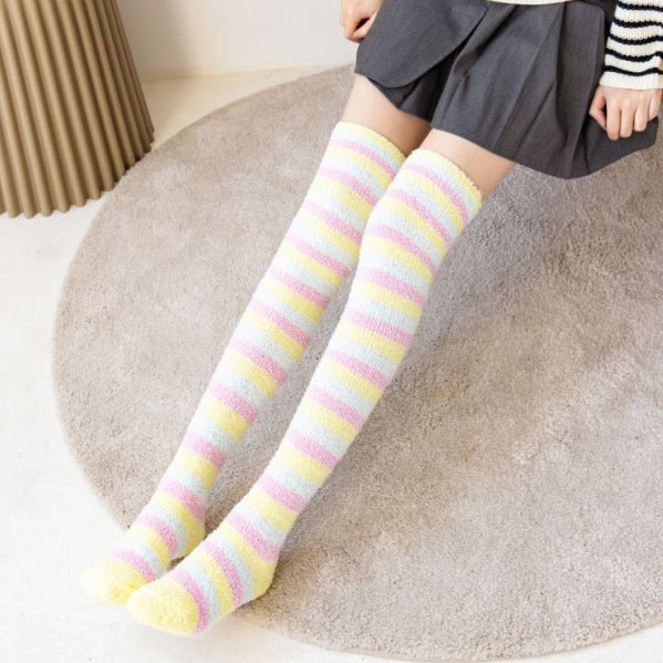 FLEECE SOCKS STRIPED Yellow