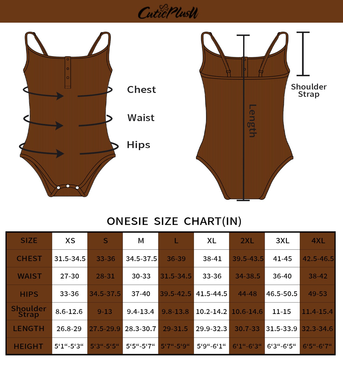 Cute Slip Onesie - Brown