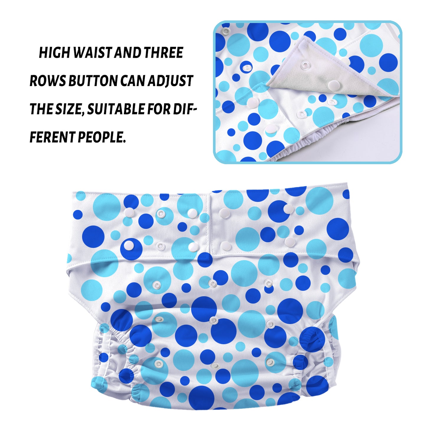 CutiePlusU Adult Cloth Diaper- Blue Dot