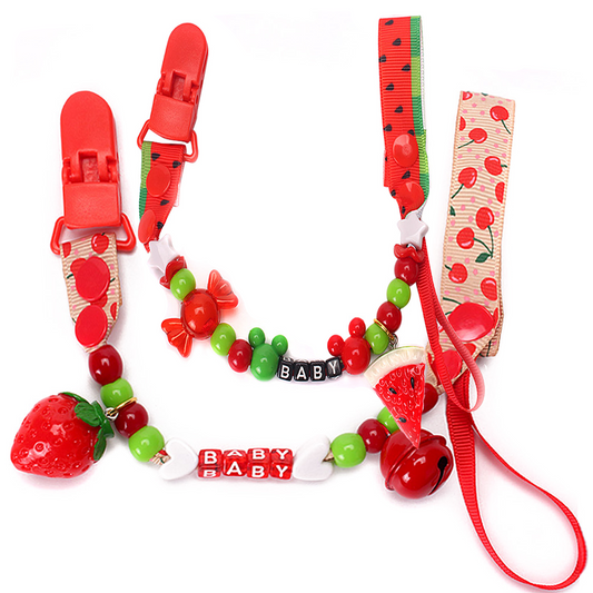 Adult Pacifier Clip - RED