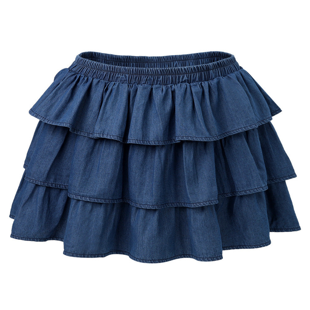 Denim Blue Skirt - Dark Blue