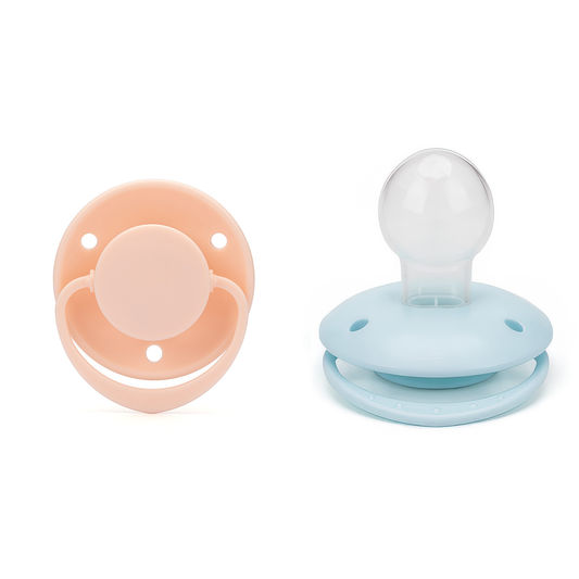 Adult Round Pacifier 2pcs - Pink & Blue