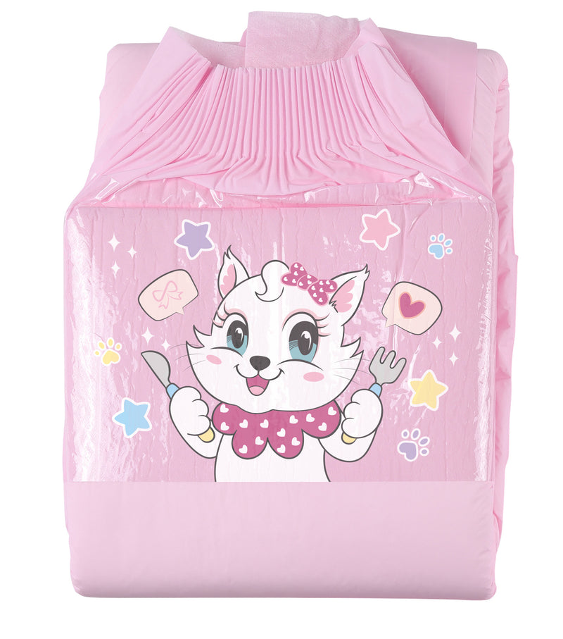 Kitty Dinner Time-Pink Diaper-3 Pcs