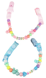 Adult Pacifier Clip - BLUE & PINK