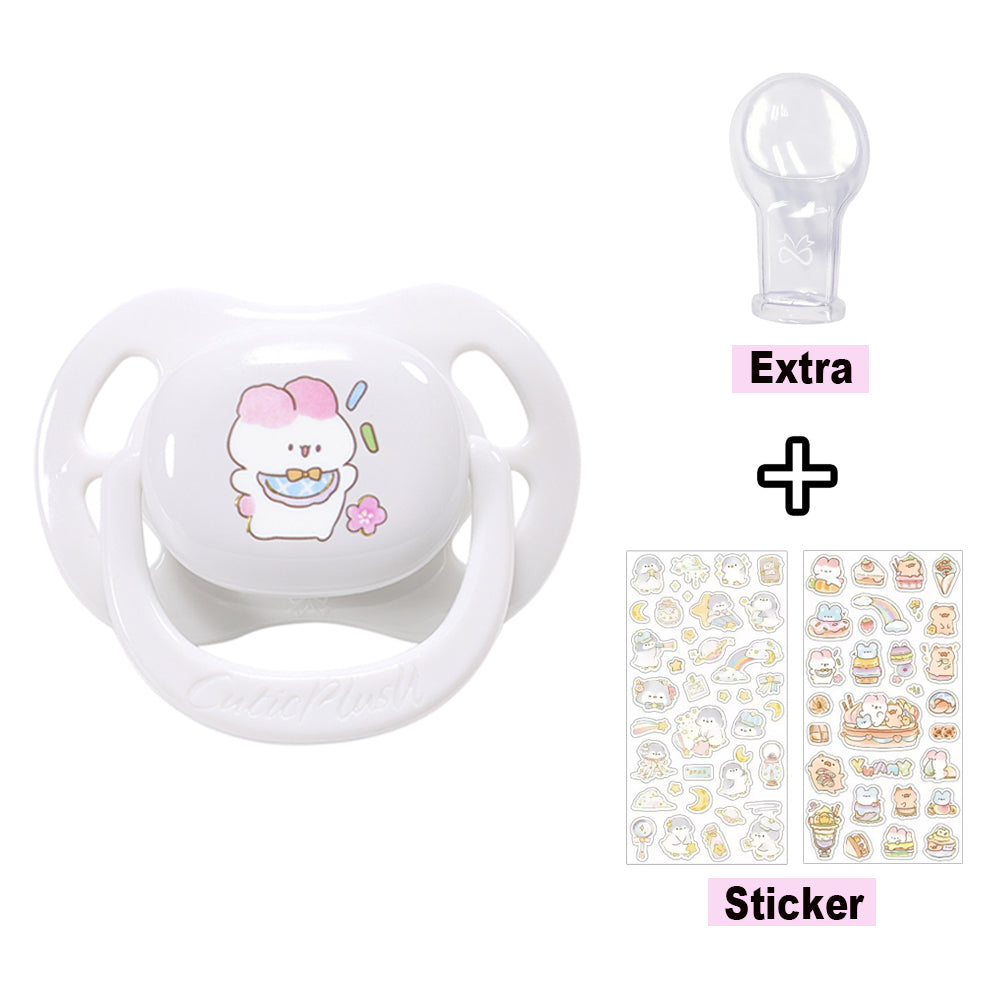 Pacifier with Stickers-White