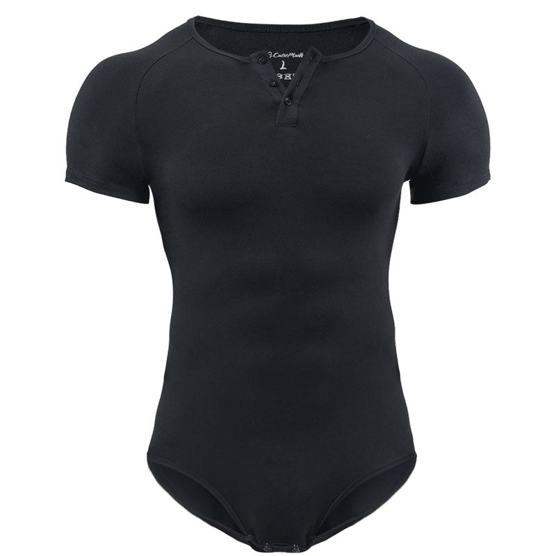 Basic slimming onesie for men-black