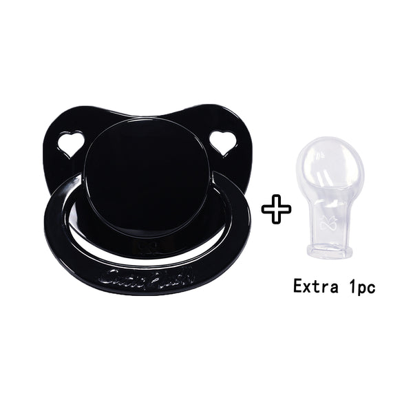 1pc Adult Pacifier Black + 1 Extra Clear Nipple