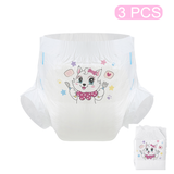 Kitty Dinner Time-White Diaper-3 Pcs