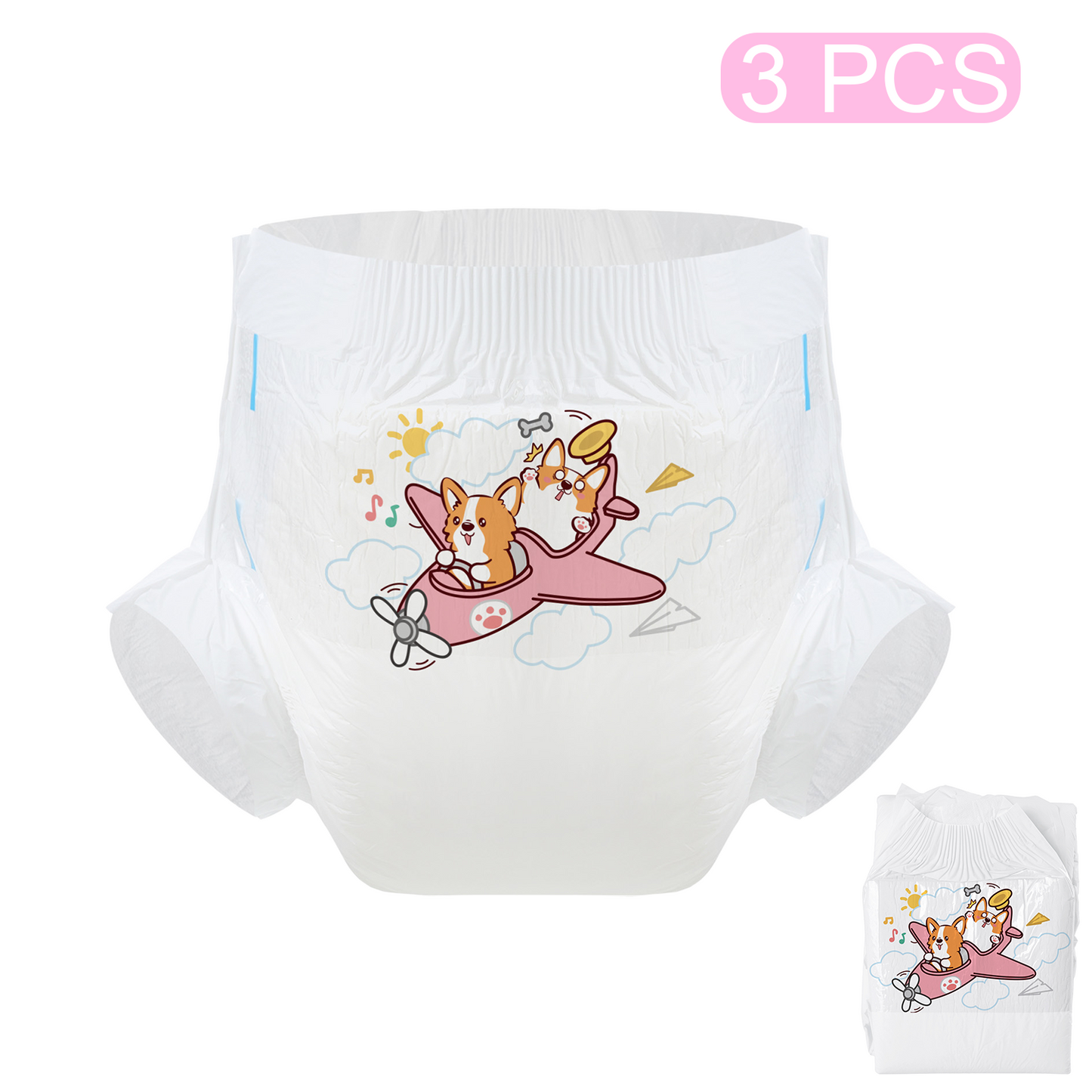 Corgi Driver-White Diaper-3 Pcs