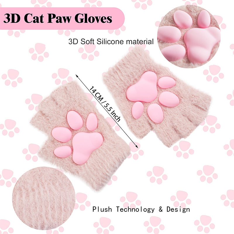 Cat Paw Gloves-Pink