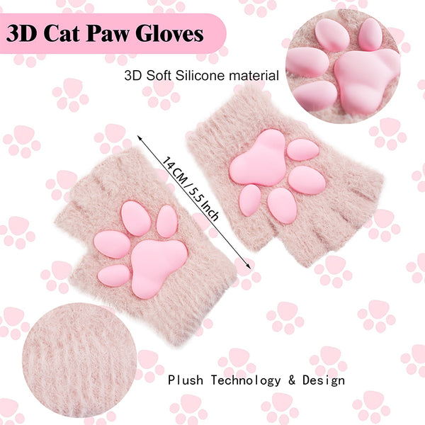 Cat Paw Gloves-Pink