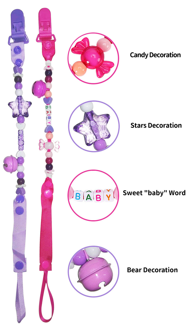 Adult Pacifier Clip - PINK & PURPLE