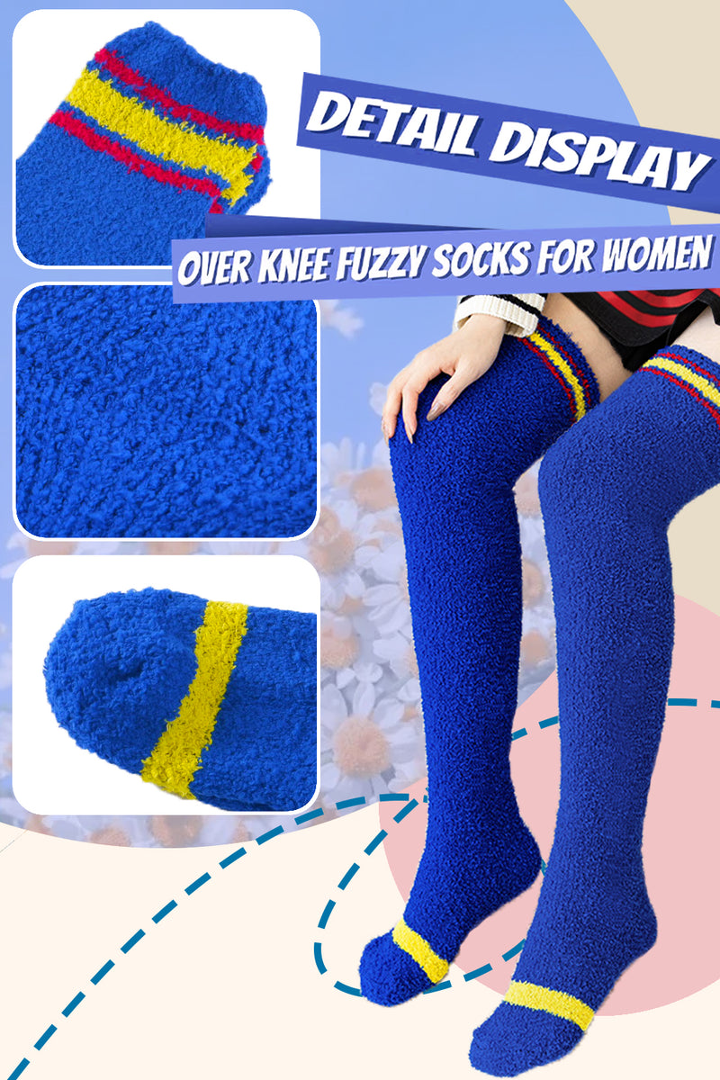 Women High Fuzzy Socks 1 Pair Mazarine