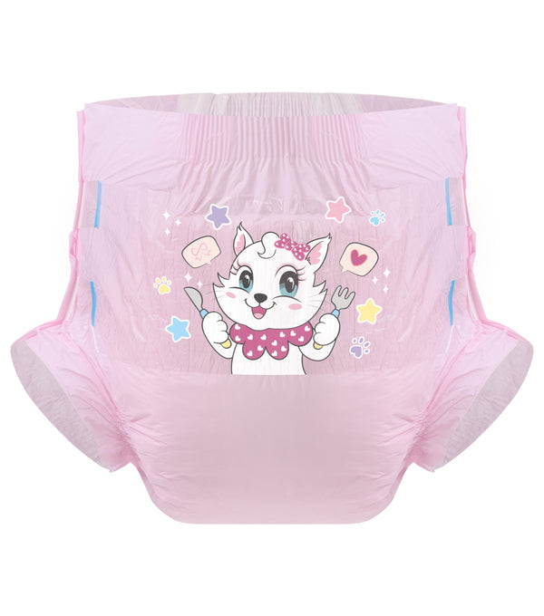 Kitty Dinner Time-Pink Diaper-3 Pcs