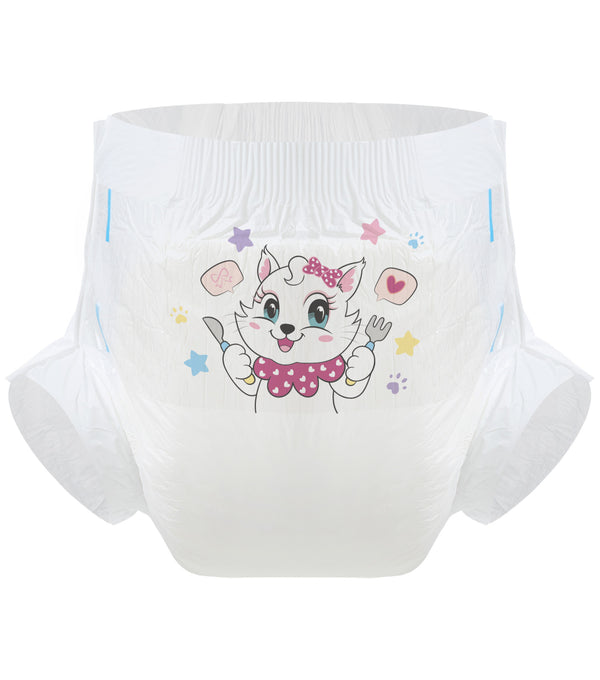 Kitty Dinner Time-White Diaper-3 Pcs