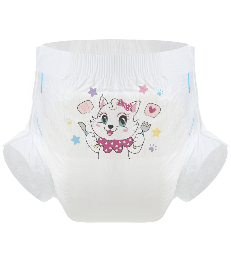 Kitty Dinner Time-White Diaper-3 Pcs