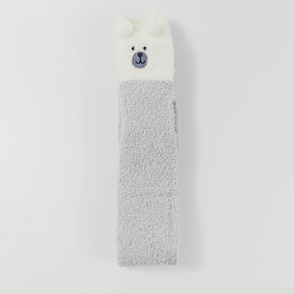 FLEECE SOCKS-Grey Bear