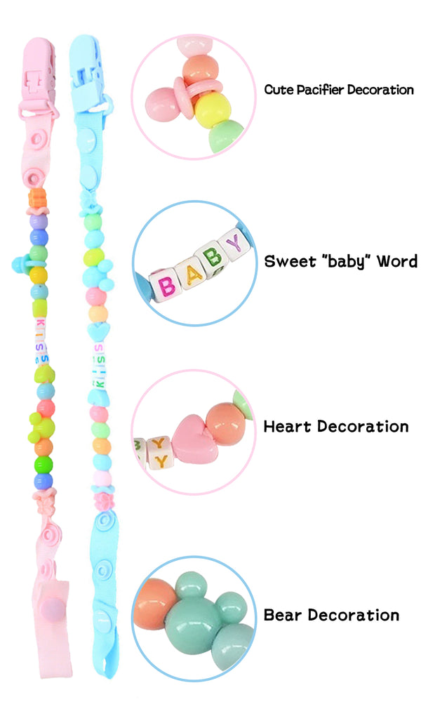 Adult Pacifier Clip - BLUE & PINK