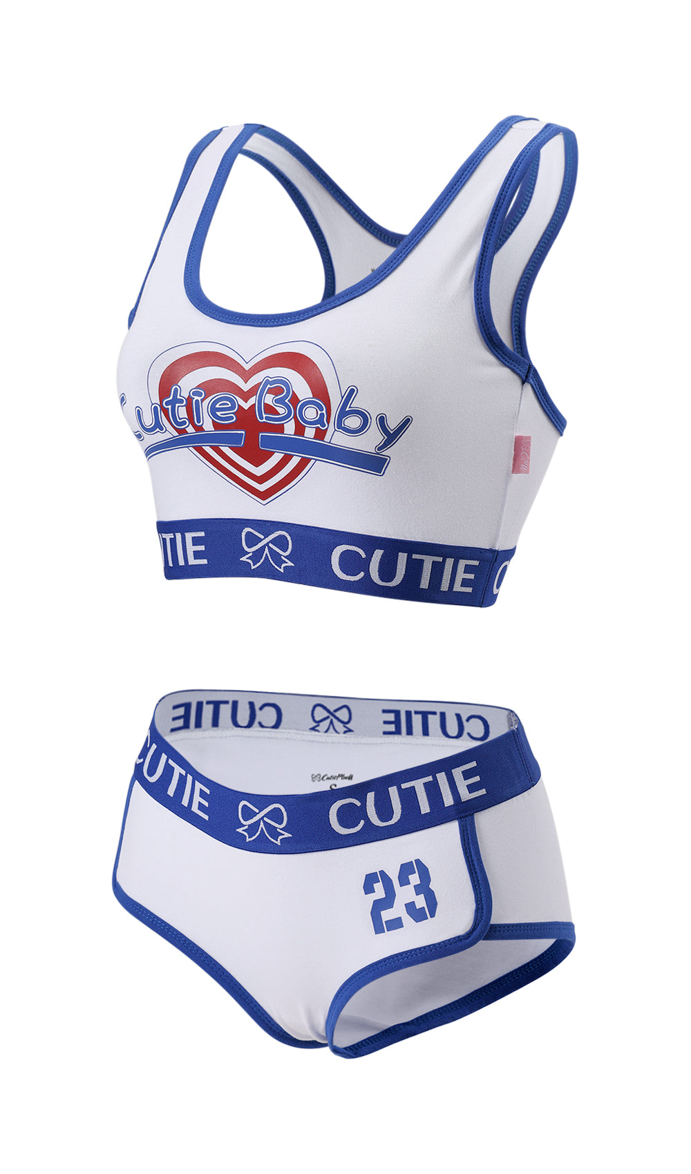 Cotton spandex printed sports bra split set with Slam Dunk