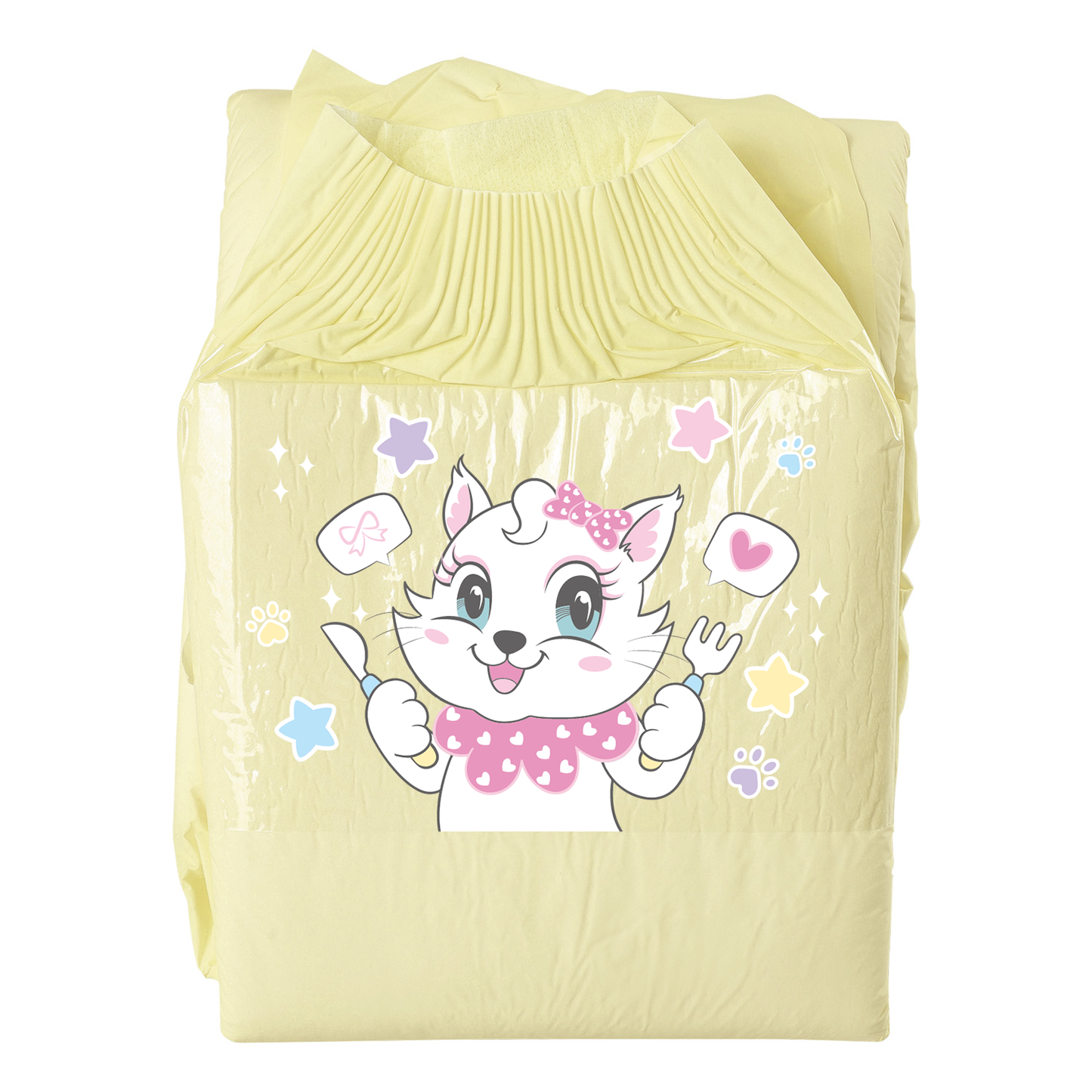 Kitty Dinner Time-Adult Diaper-3 Pcs