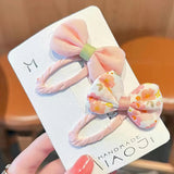 Floral Hairpin 4pcs - Purple & Pink