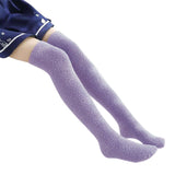 Thigh High Fuzzy Socks-Purple