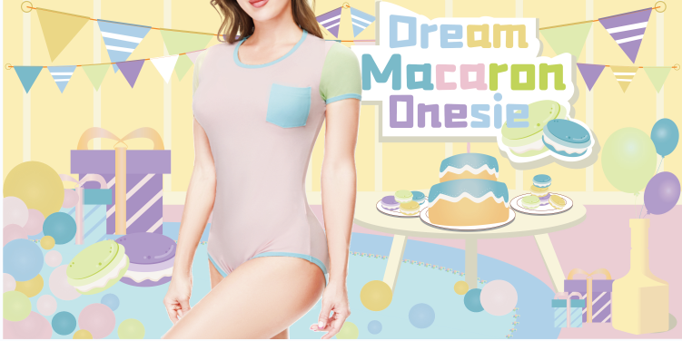 Macaron Series Onesie-Pink