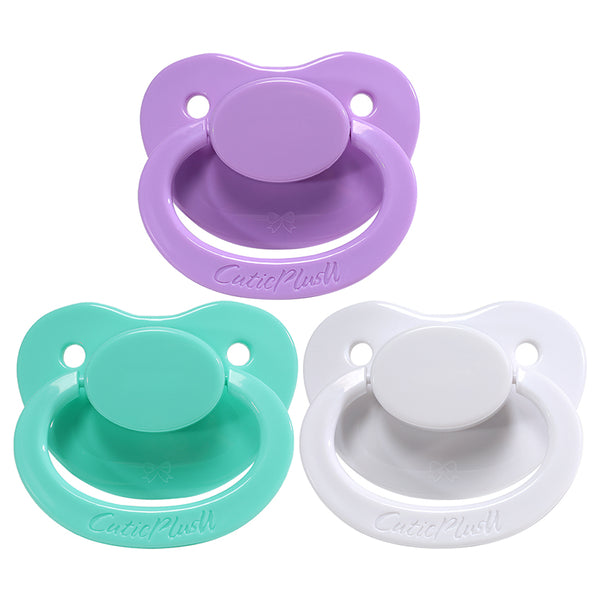 Adult Cutie Pacifier 3 pack-Purple,Green,White