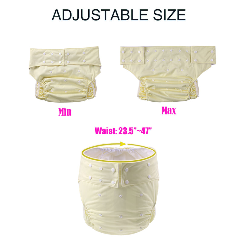 Adult Cloth Diaper Washable-YELLOW