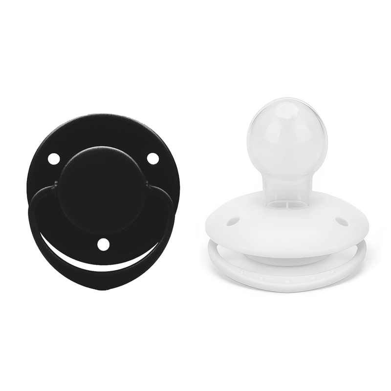 Adult Round Pacifier 2pcs - Black & White