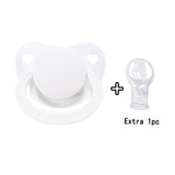 1pc Adult Pacifier White + 1 Extra Clear Nipple
