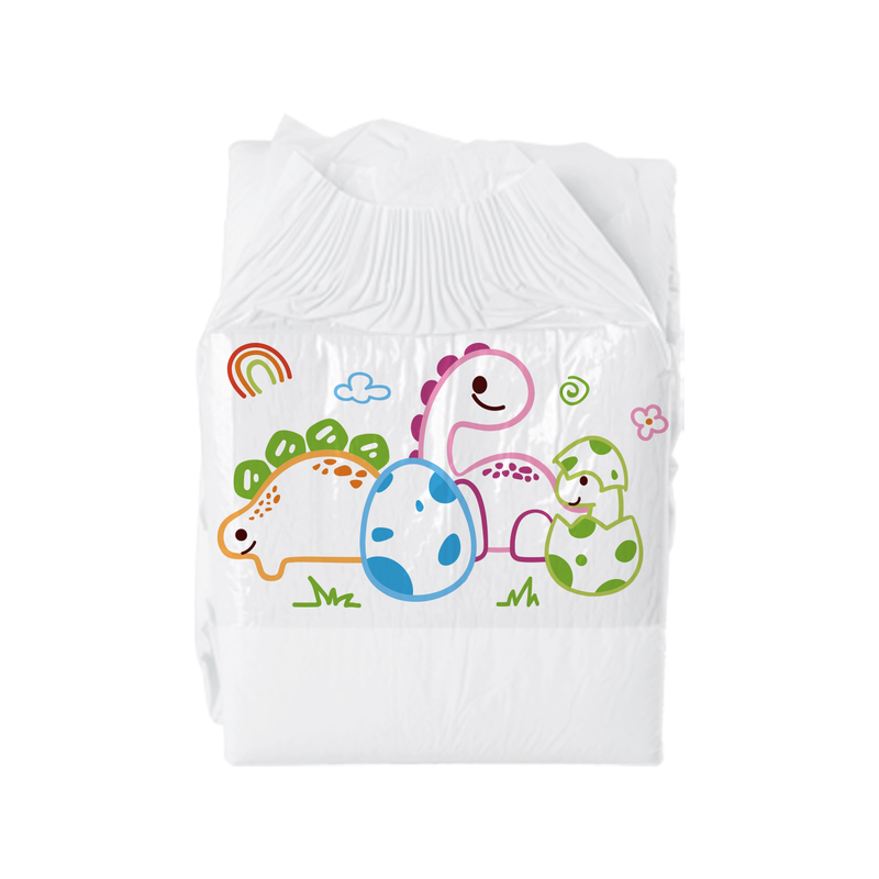 Baby Dinosaur-White Diaper-3 Pcs